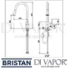 Bristan Apricot Prof Sink Mixer Kitchen Tap Dimensions